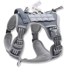독스랩 강아지 하네스 중형견 대형견 앞섬방지 앞고리 진돗개 리트리버 가슴줄, 블루그레이, 1개