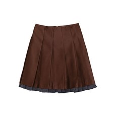 슈슈통 콘트라스트 트리밍 플리츠 스커트