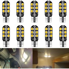 UNXMRFF T10 921 LED 전구 흰색 922 912 194 24-SMD 캠퍼 라이트 12V RV 조명 여행 트레일러 내부 천장 돔 차량 지도등 10개입, 10PCS, Warm White
