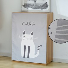 붙이는 찍찍이타입 선반 수납장 가림막커튼 간이 베란다 책장가리개 천 주방 세탁실, 고양이