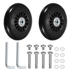 YELARXI Replacement Luggage Wheels Suitcase Wheel Kit 87x24mm & 1 Set Rubber Black - Fittings (Sw, YELARXI Replacement Luggage Wh