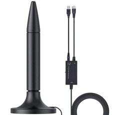 Nestetr Amplified HD 디지털 TV 안테나 300 마일 장거리 실내 HDTV 앰프 포함 4K 1080P VHF UHF 채널 지원 블랙 116557, Nestetr Amplified HD 디지털 TV 안테