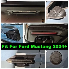 포드 머스탱 24-25 ABS 카본 파이버 후방 안개등 미러 코너 스트라이프 커버 트림 호환, 후미 제동등