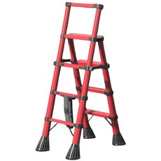 사다리 신축 사다리 가정용 접이식 사다리, 빨간색, 1개