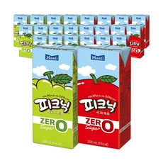 매일 피크닉 제로 사과 + 청포도 혼합 200ml 24개입 한박스 사무실음료, 24개