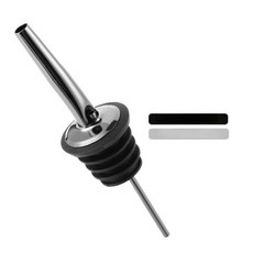 와인 마개 진열대 위스키 실버 거치대 머리술따개 골드 사자 머리 사슴, 1개, 스테인리스스틸 브라이트블랙 와인 노즐 12개