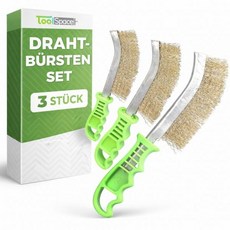 와이어 브러시 세트 - 3개 구성 스테인리스 스틸 그릴용 녹 땀 페인트 먼지 제거용 편안한 그립 손잡이 그릴, 와이어 브러시 세트 - 3개 구성 스테인리스 스틸 그릴