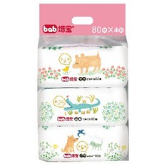 培寶 Bab 護膚濕巾 80抽/4入, 1個