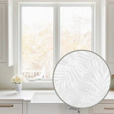 유니 윈도우시트 3D입체 무점착 스테인글라스 창문시트지 고급 유럽풍 유리시트지 안개시트 사생활보호 필름, 트로피칼