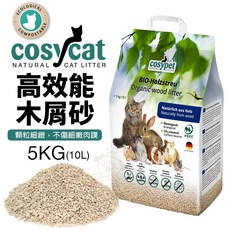渴璽 COSYCAT 崩解型木屑砂 環保高效能 細緻顆粒 有效吸臭 5公斤, 1個, 高效能崩解木屑砂5kg
