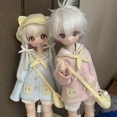 BJD 娃娃衣 /蛋包飯/ 套裝 四分/六分通用, 1個, 藍色,四分（通穿）