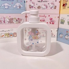 산리오 샴푸통 디스펜서 공병 욕실 1+1 캐릭터 다용도 디스펜서 키티 주방 바디워시, 1개, K. 물고기 꼬리 시나모롤 300ml 로션병