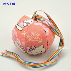 幼兒園流星球兒童親子解壓球圓形小沙包diy帶繩子手工六片布球 TXSV, 15厘米KT貓【10安帆布+珍珠棉】, 1個