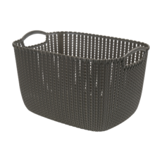 無印風仿藤編收納籃 可手提 洗衣籃 居家生活 桌上收納, 深灰, 1個