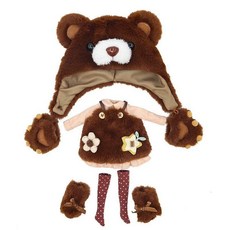 인형헤도레 의상세트 머메이드 치파오 빨간망토 드레스, 19cm 인형, 4. 갈색 곰