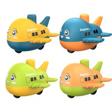 新款兒童按壓玩具車 按壓迴力車 慣性卡通小汽車 可愛造型益智趣味玩具, 卡通飛機隨機【袋装】, 1個