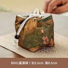 禮盒單杯茶壺收納袋 紫砂壺專用束口袋布袋, 1個, 富源