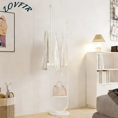 LOVFIR 프리미엄 미니멀 스탠드 옷걸이 모자걸이 겸용 U자형 메탈 행거 수납 정리, 흰색