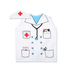 직업 어린이집 역할가운 교구 h37 오즈토이 의사 유치원 의상 유니폼 조끼 체험 oz-0958, 1개, 1개, 상세페이지 참조