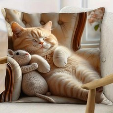 귀여운 잠자는 고양이 프린트 베개 직사각형 소파 거실 장식 쿠션 코어 창문 좌석 등받이, D. SBSA060505