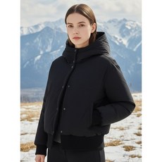 JDX 여성 나일론 니트 다운 점퍼 X2WDU8142BK