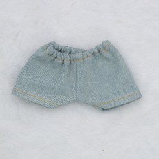 10/15/20cm 인형옷 워싱 재킷 솜인형옷 솜깅이 솜인형 코트 인형 데님 세트, 10cm, 흰색과 파란색 청바지