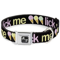 Buckle-Down 안전벨트 버클 개 목걸이 - LICK ME 아이스크림 콘 - 2.5cm 너비 - 38.1-66cm 목에 맞음 - L 436596, Multicolor