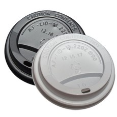 12 16 온스 종이컵 뚜껑 타공형 블랙 100개입, 1개, 머그리드형