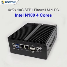 H10 인텔 N100 4코어 4x2x 10G SFP+ 방화벽 미니 PC 2x 25G i226-V DDR5 산업용 라우터 컴퓨터 홈 서버 Pro, 01 N100 4x10G SFP, 01 China Mainland, 01 No Ram No Rom No OS