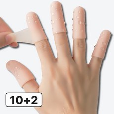 코메르시 고탄력 실리콘 손가락 골무, 12개, 스킨