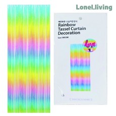 로넬리빙 레인보우 수술커튼장식 파티클럽 대형 파티커튼 1개입
