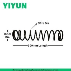 10pcs 300mm 길이 검정색 압축 스프링 나선형 형태 헤비 듀티 리턴 코일 몰드 와이어 직경, 01 0.3mm, 01 300mm, 02 3mm