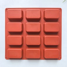 DFMEI 硅膠12連肥皂方形模具DIY蛋糕冰塊餅乾糕點手工烘焙模具, 1個