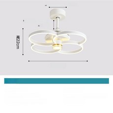 pick 작은방실링팬 조명 미니 거실 선풍기 실링팬, 인비저블 팬 블레이드 항공 60cm 6단 A