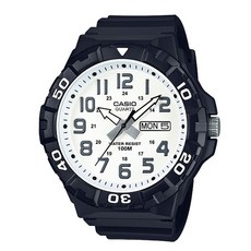 CASIO 潛水運動風 MRW-210H 5.5公分大錶徑 錶圈可旋轉 防水100米 潛水游泳衝浪 海上運動手錶, 白色面