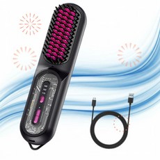 Twievo 앞머리 고데기 여행용 브러쉬 여성용 휴대용 무선 헤어 스트레이트너 KX