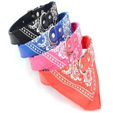 반려견 스카프 목걸이 페이즐리 무늬 면 소재 패션 액세서리 산책 외출 촬영용, 1개, 블루 1cm