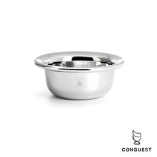 【CONQUEST】MUHLE德國鬍皂碗，拋光不鏽鋼修容碗，修容刮鬍必備，輕鬆起泡享受專業刮鬍體驗, 1個