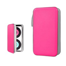 실빌 자동차 차량 CD DVD 케이스 96용량 하드 플라스틱 홀더 잠금장치와 편리한 스트랩 휴대용 지퍼 디스크 정리함 보관 지갑 홈 오피스 여행용 액세서리 노란색, Rose Red, 1개