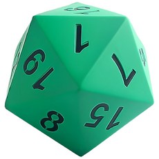 群 20面數字骰子 感統教具 PU大骰子 教學遊戲, 綠色