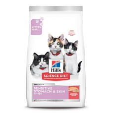 希爾思 Hills 幼貓-敏感胃腸與皮膚(鮭魚與糙米特調食譜) 1歲以下貓咪專用 貓飼料, 1個, 幼貓-敏感胃腸與皮膚(鮭魚與糙米特調),1.58KG/包, 1.58kg, 鮭魚+米飯