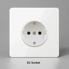 1-4 갱 2 웨이 흰색 스테인레스 스틸 패널 토글 스위치 벽 조명 황동 레버 EU FR USB 소켓, 01 Round rod, 19 EU Socket