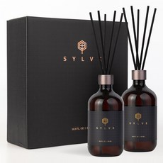 실브 프리미엄 디퓨저 천연 실내 방향제 선물 포장 섬유 리드스틱 포함, 2개, 500ml, 퓨어클린솝향 2개, 500ml, 퓨어클린솝향
