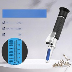 절삭유농도측정기 세제 액체 농도측정기 농축 함량 계측기 검사기 분석기 염도계, 1개, 알루미늄 해수 양식 염도계 0-100