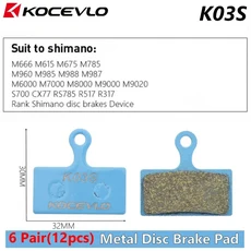 6쌍 (12 개) Kocevlo MTB 유압 디스크 금속 브레이크 패드 B01S SRAM AVID HAYES Magura ZOOM 부품, 02 K03S 6 Pair