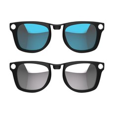 레이밴 메타 웨이퍼 스마트 글래스용 HIBLOKS 2PCS 편광 클립 표준 RW4006 (사이즈 M 50-22) 눈을 보호하고 시원하며 패션을 위한 변색 클립(실버 블루), RW4008 Silver+Blue