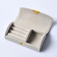 벨벳 함 우아한 보관 진열 케이스 반지 목걸이 휴대용 선물 상자, 1개, 1. white gray-1pcs