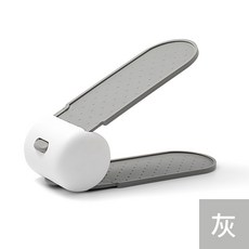 雙層可調式堆疊鞋架, 灰色, 1個