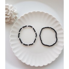 블랙 비즈팔찌 크리스탈 원석팔찌 레이어드 연예인팔찌