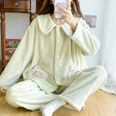 추동 350g 초두꺼운 보온털 항모제모 임산부 잠옷 산모 수유 산후조리